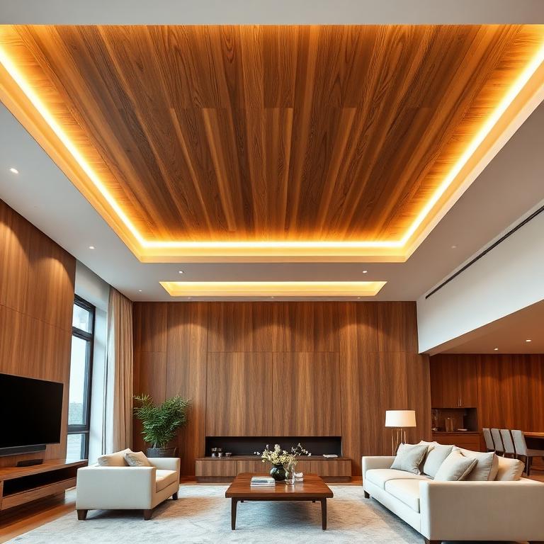 Forro de madeira em sala