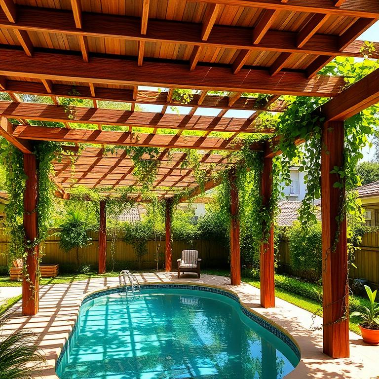 Pergolado com trepadeiras