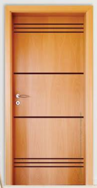 Porta com frisos horizontais minimalista